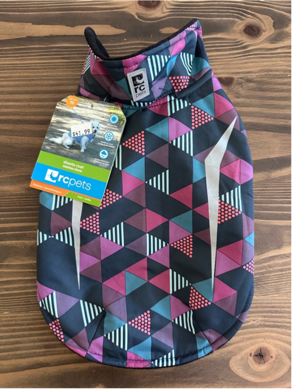 NWT RC Pets Shasta Dog Coat Size 10 Prism Reflective Jacket